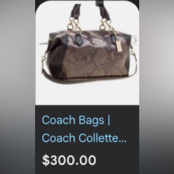 Coach Collette Satchel Python Leather Bag (2014) NWOT - Picture 13 of 15